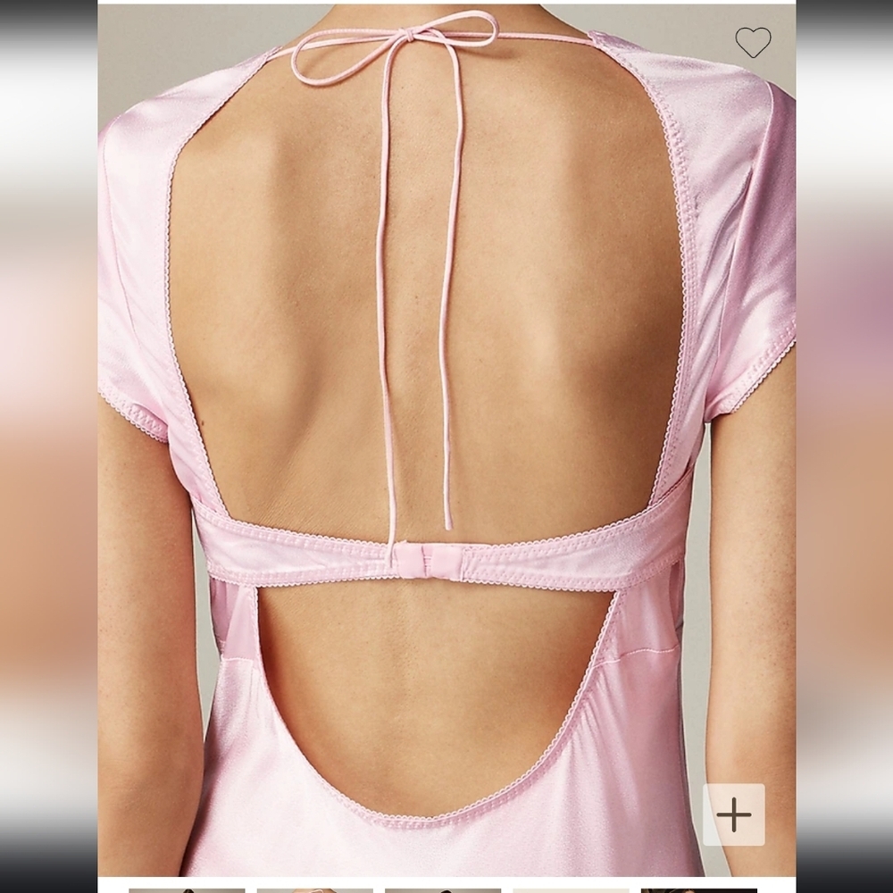 Anna October© X J.Crew short-sleeve slip dress in luster crepe - Picture 3 of 12